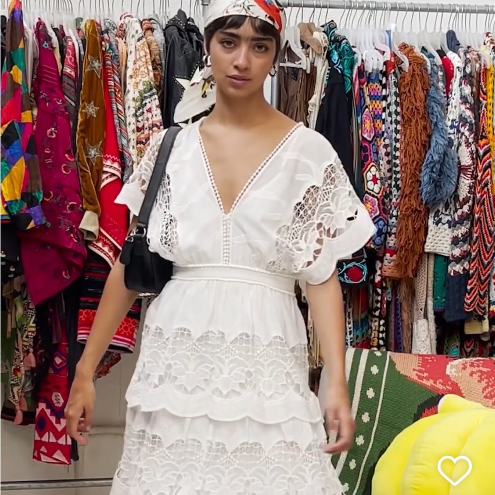 Farm Rio Richelier Embroidered Midi Dress - Picture 5 of 16